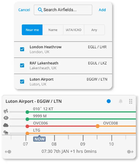 Airfield Watch - an easy to use aviation weather app for pilots and enthusiasts