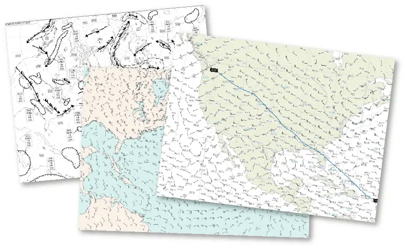 Upper wind charts