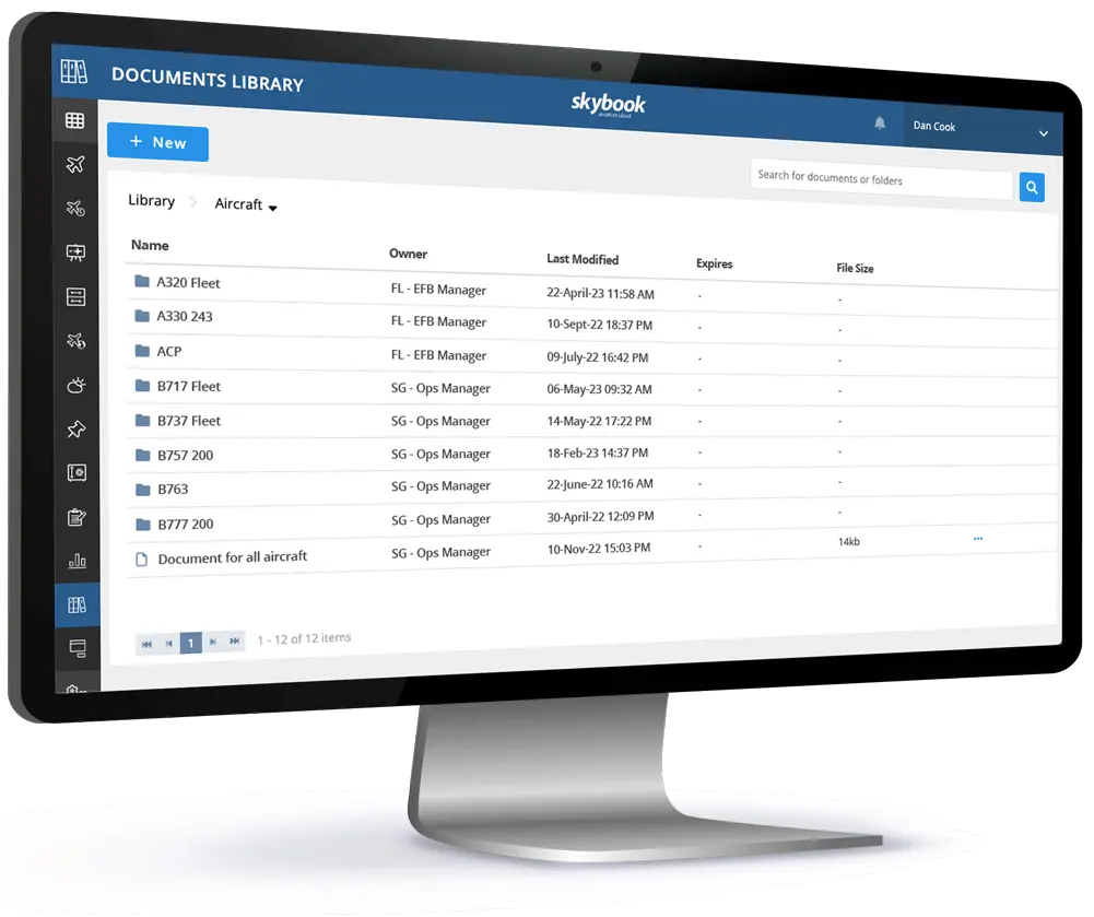 Manage aircraft document version control