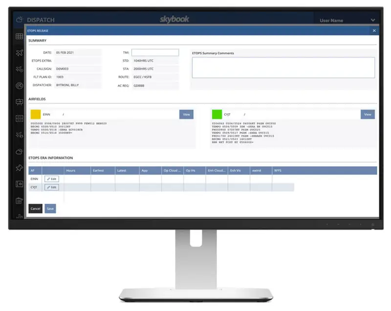 skybook puts operators firmly in control when it comes to ETOPS charts.