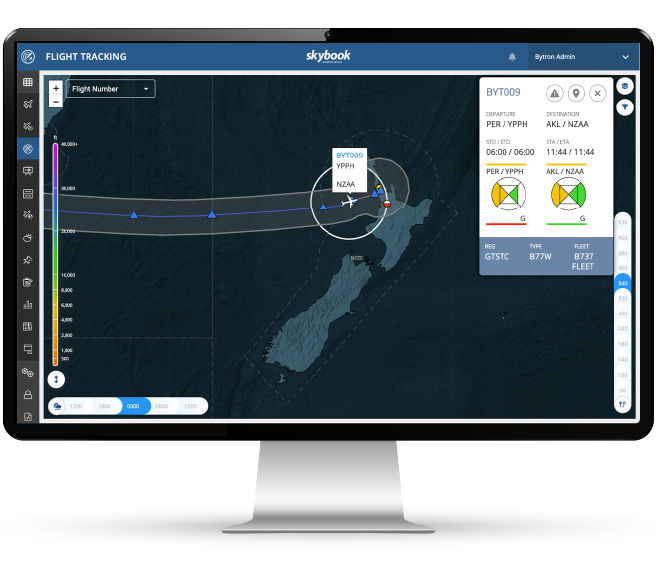 Monitor aircraft with real-time position updates