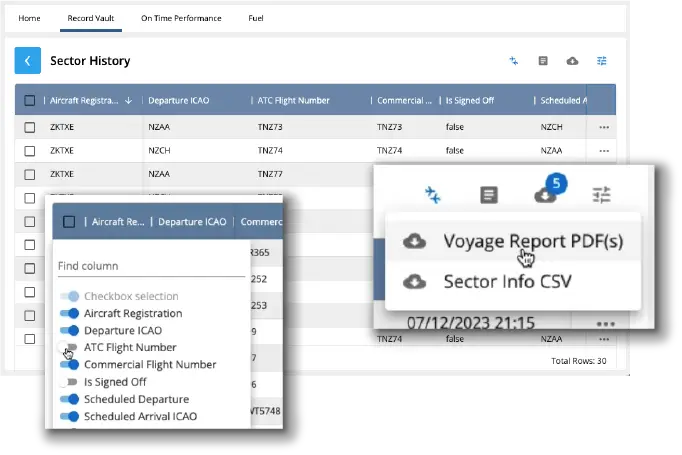 Access stored flight data for effective airline analytics