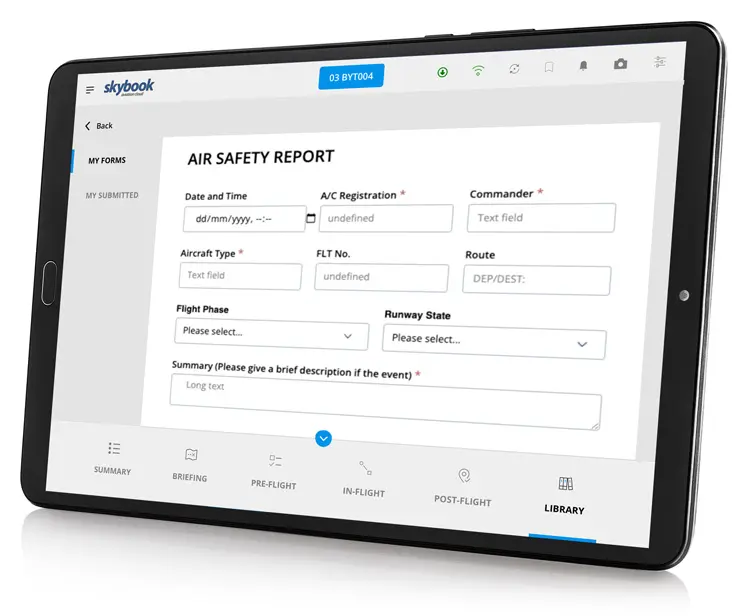 efb electronic form builder for pilots journey logging