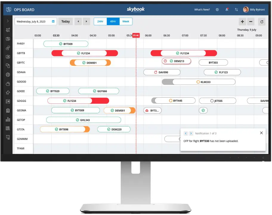 flight operations dispatch board