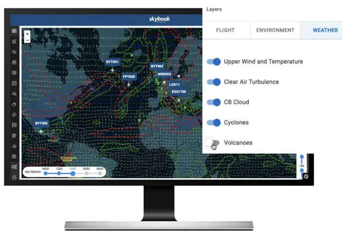 flight tracking weather graphics data