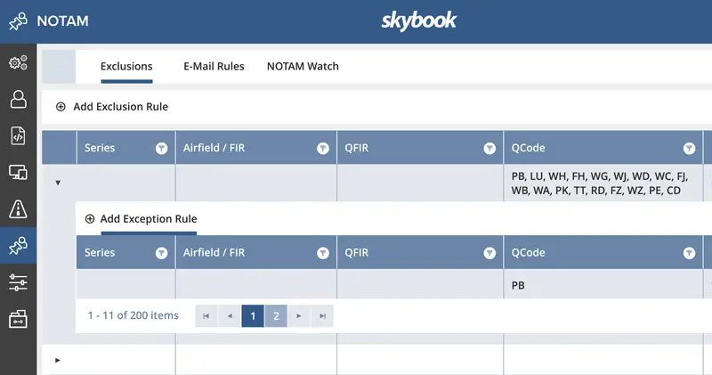 notam filtering software