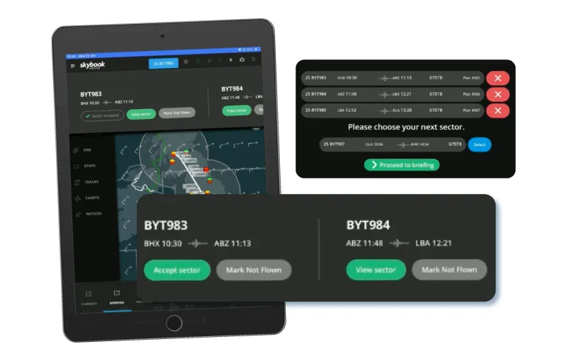 multiple flight rotations on efb