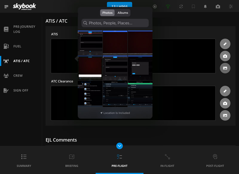 ATIS and ATC clearance image upload