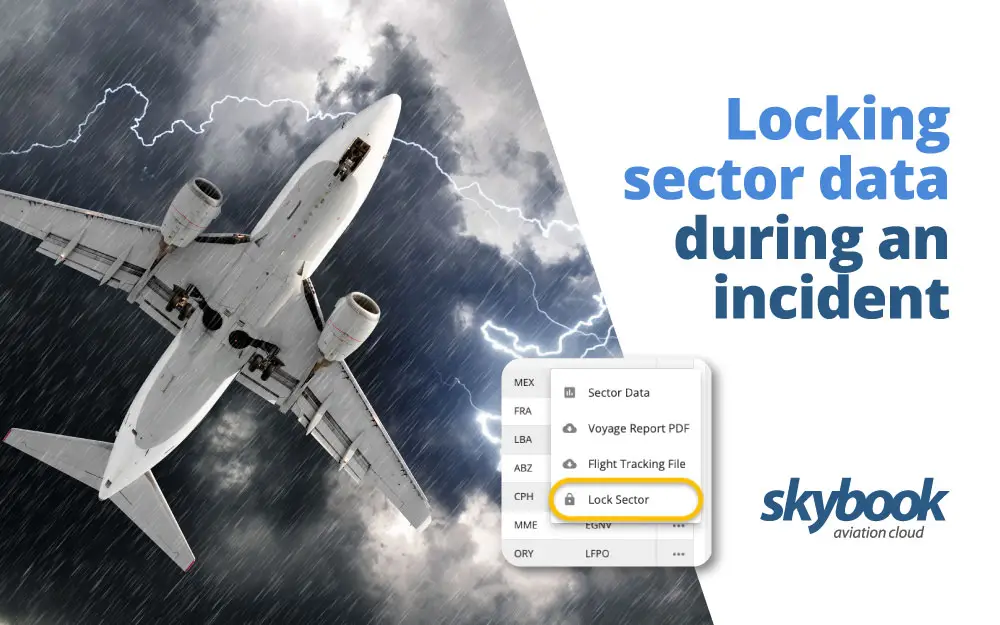 locking sector data during an aviation flight incident and investigation