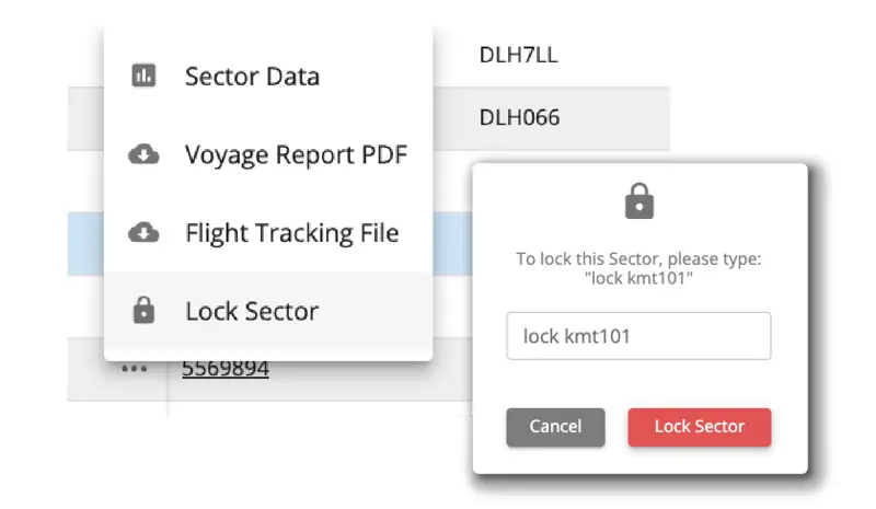 lock flight data