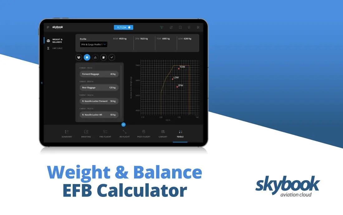 weight and balance calculator on EFB