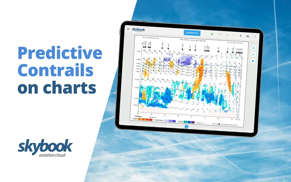 predictive contrails pilot charts on efb route briefing