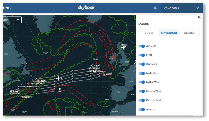 flight tracks system