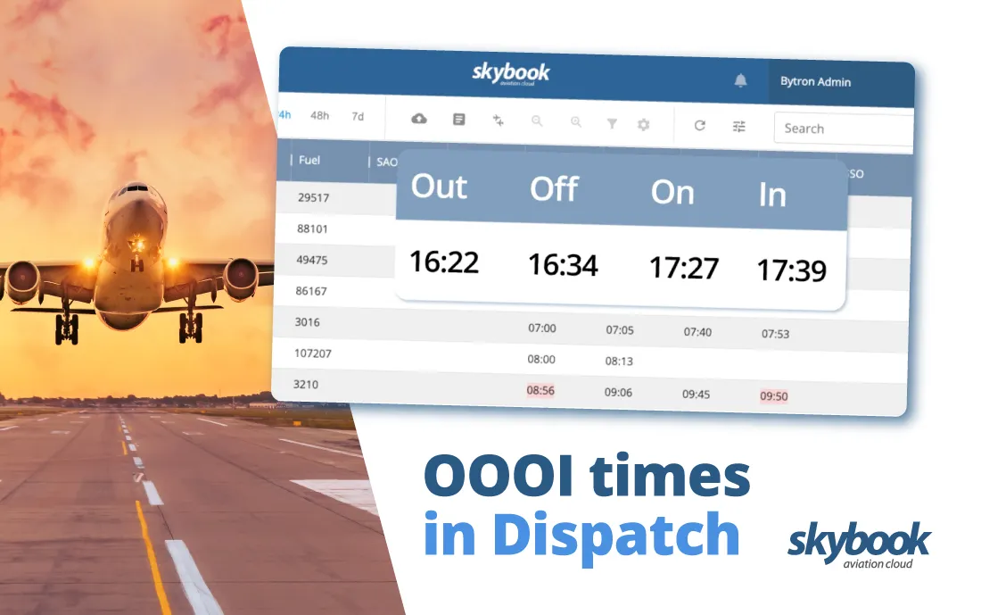 oooi times integrate in dispatch via the pilots efb app